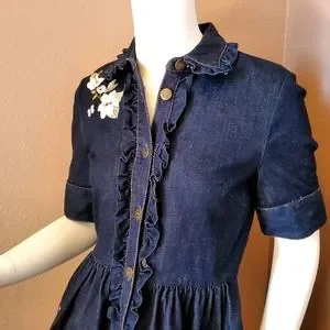Kate spade embroidered denim dress deals